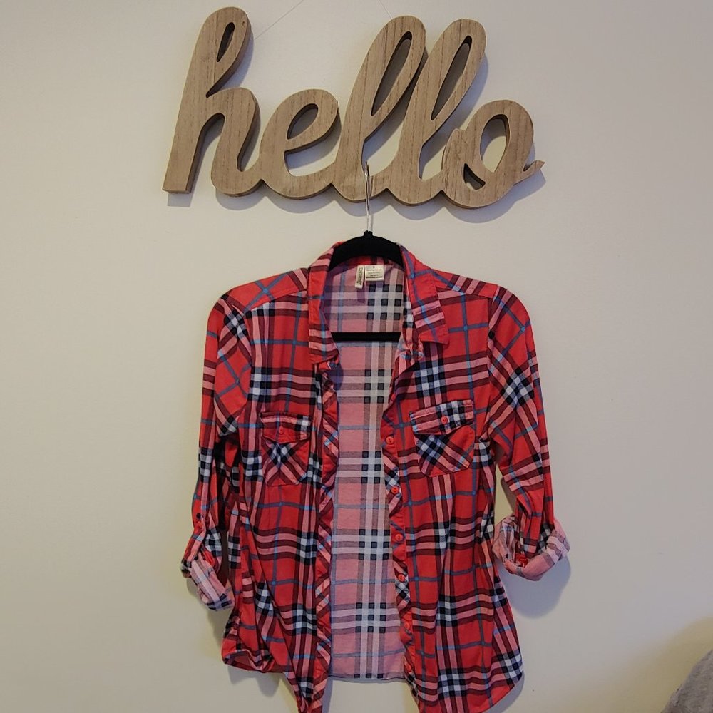 PASSPORT Red Plain Button-Down (M)